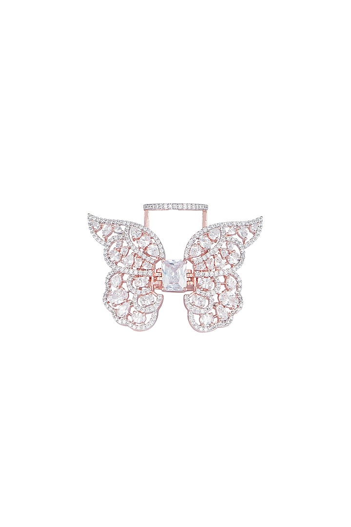 Rose gold plated faux diamond and zircon ring by Aster at Pernia's Pop Up Shop