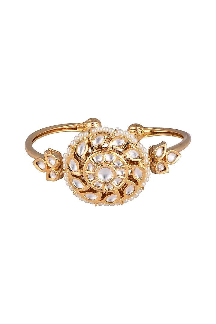 Gold plated faux kundan bracelet by Aster at Pernia's Pop Up Shop