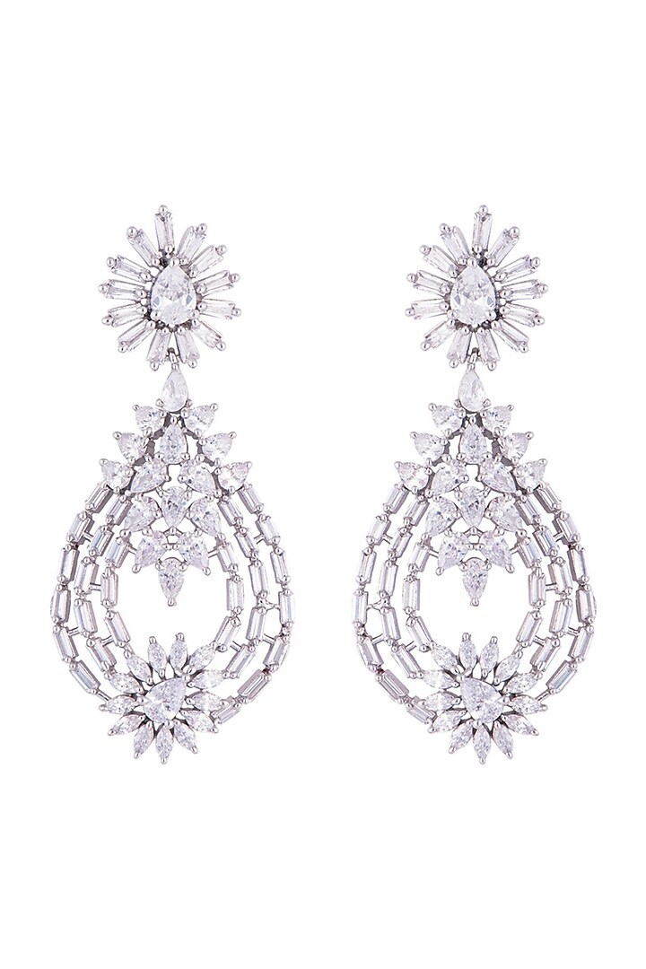 Silver plated faux diamond earrings by Aster at Pernia's Pop Up Shop