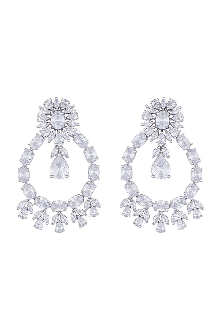 Silver plated faux diamond earrings by Aster at Pernia's Pop Up Shop
