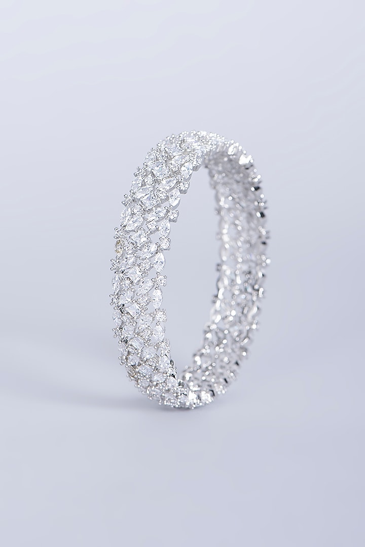 White Finish Zircon Bangle by Aster at Pernia's Pop Up Shop