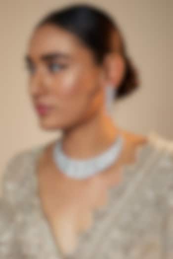 White Finish Zircon Necklace Set by Aster at Pernia's Pop Up Shop