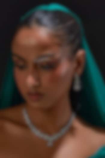 White Finish Zircon Necklace Set by Aster at Pernia's Pop Up Shop