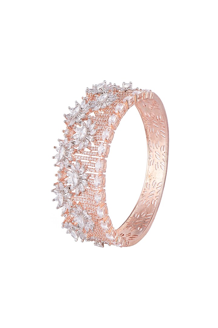 Rose Gold Finish Faux Diamond Kada Bracelet by Aster at Pernia's Pop Up Shop