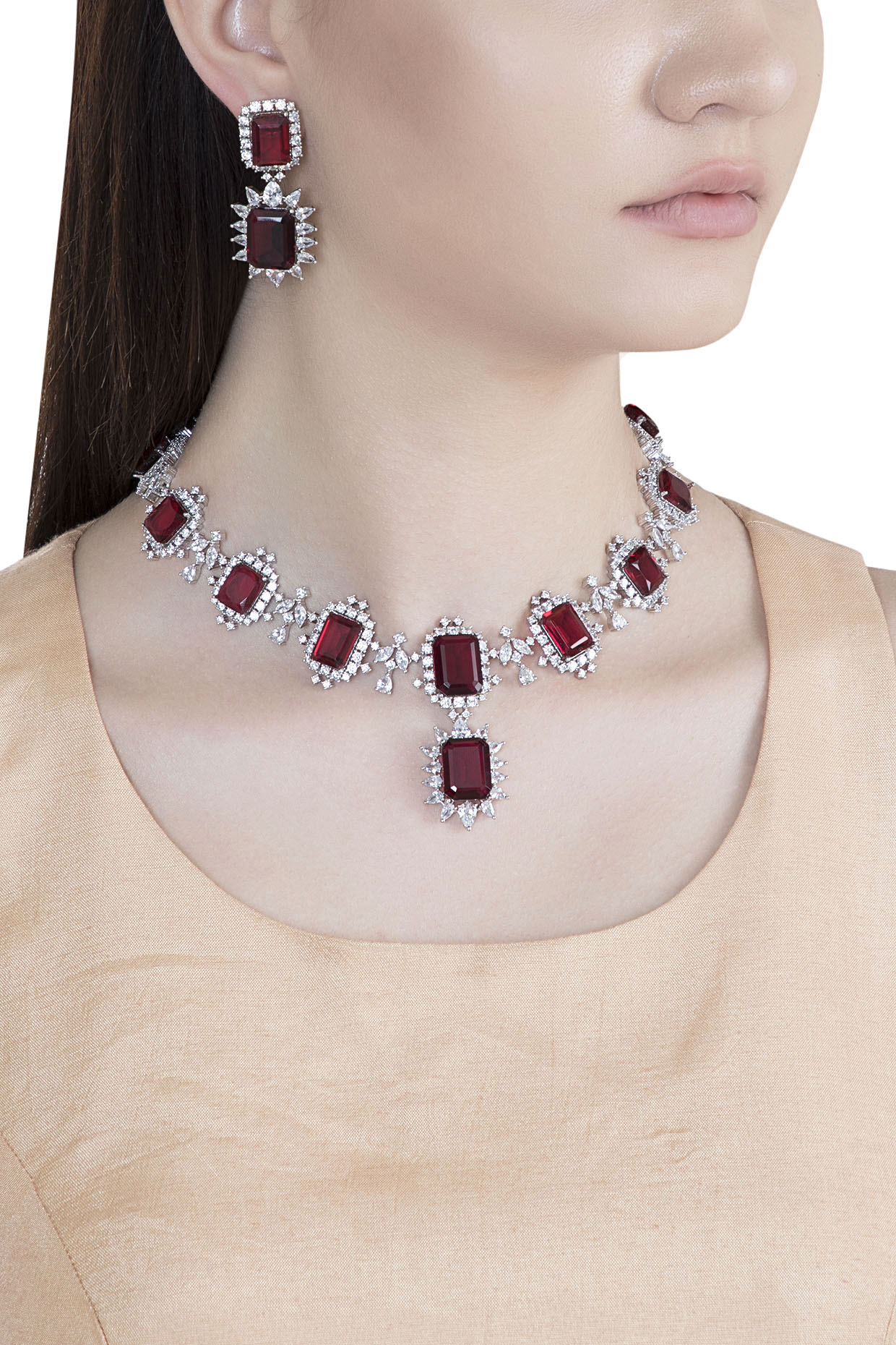 red stone necklace online