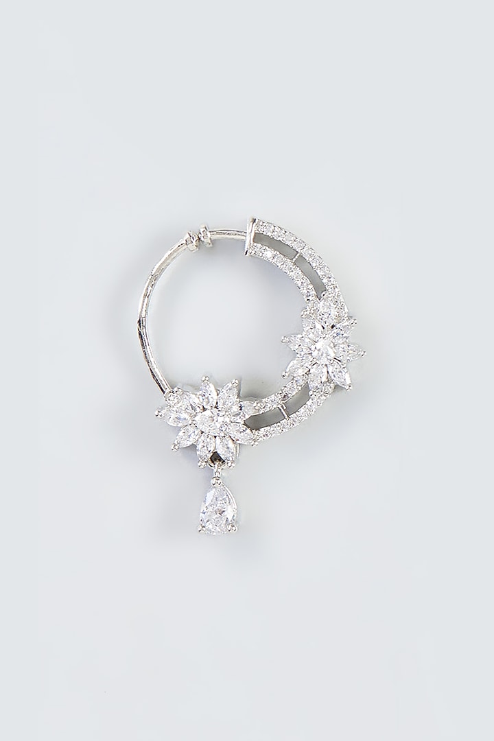 White Finish Zircon Nose Ring by Aster at Pernia's Pop Up Shop