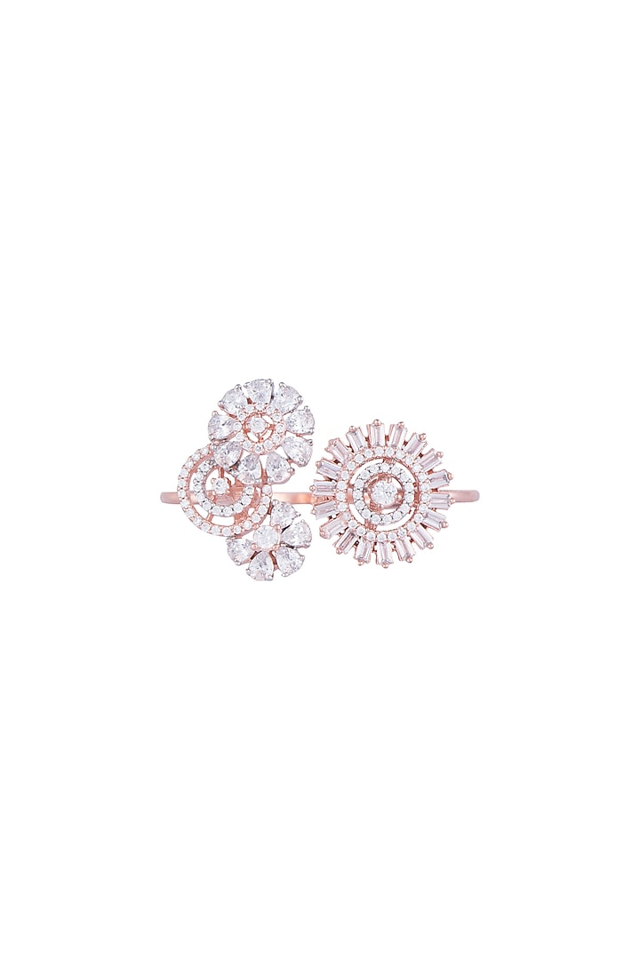 Rose Gold Finish Faux Diamond Ring by Aster at Pernia's Pop Up Shop