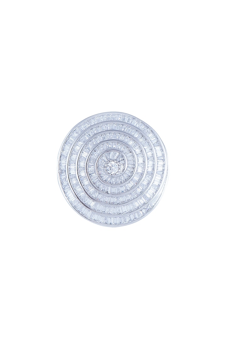 White Finish Faux Diamond Ring by Aster at Pernia's Pop Up Shop