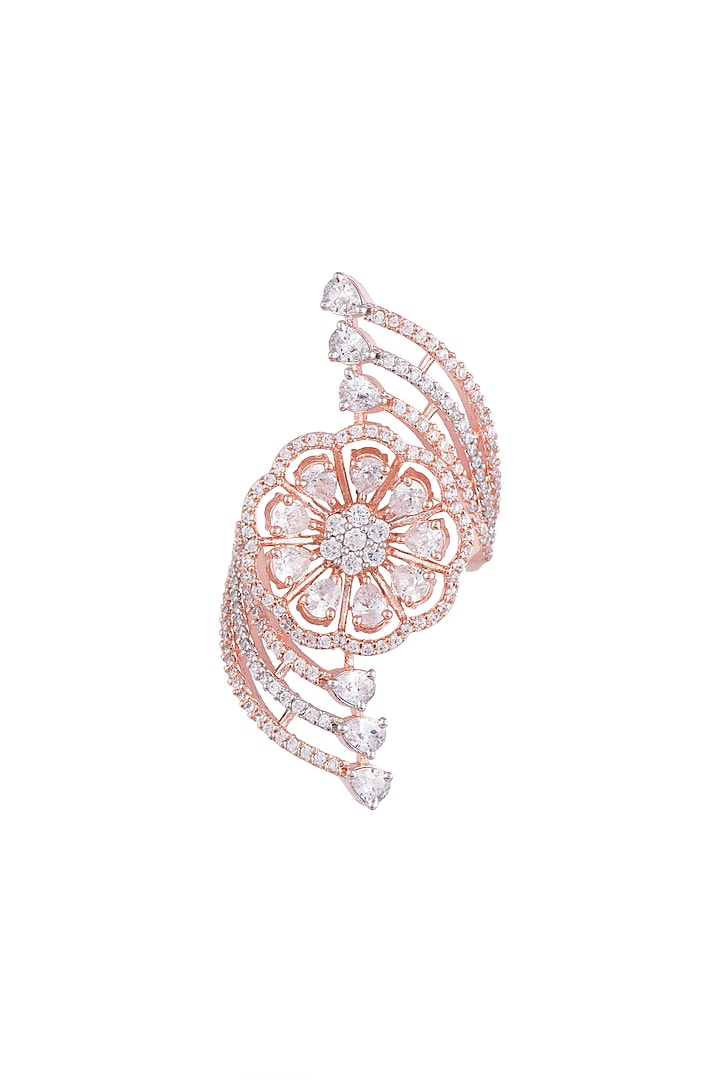 Rose Gold Finish Faux Diamond Ring by Aster at Pernia's Pop Up Shop
