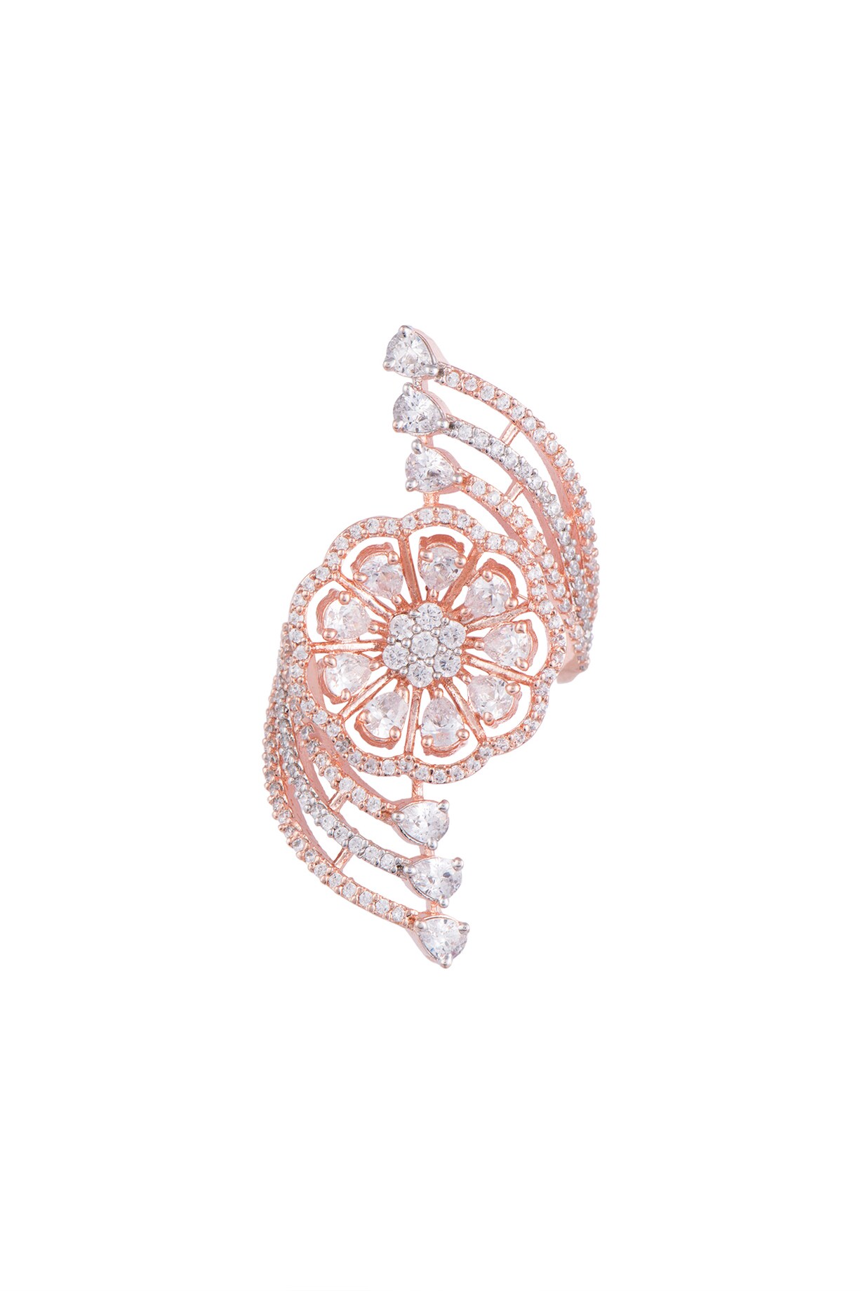 Rose Gold Finish Faux Diamond Ring by Aster at Pernia's Pop Up Shop 2026