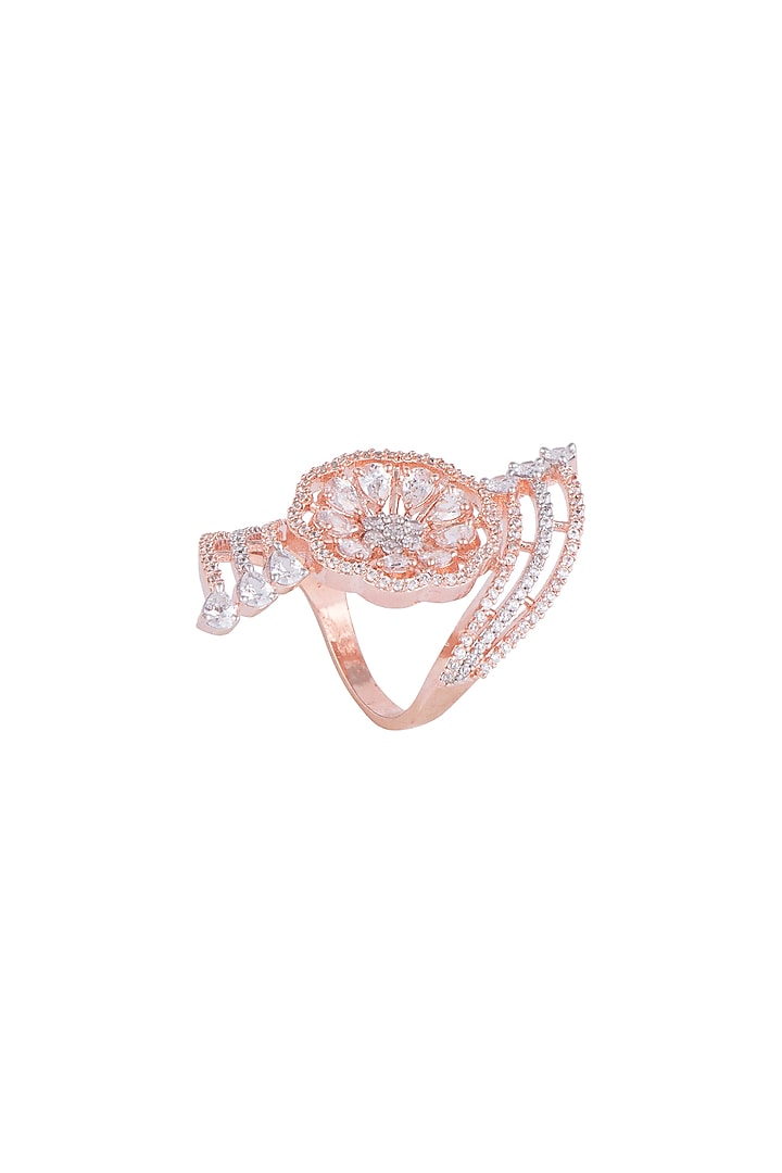 Rose Gold Finish Faux Diamond Ring by Aster at Pernia's Pop Up Shop