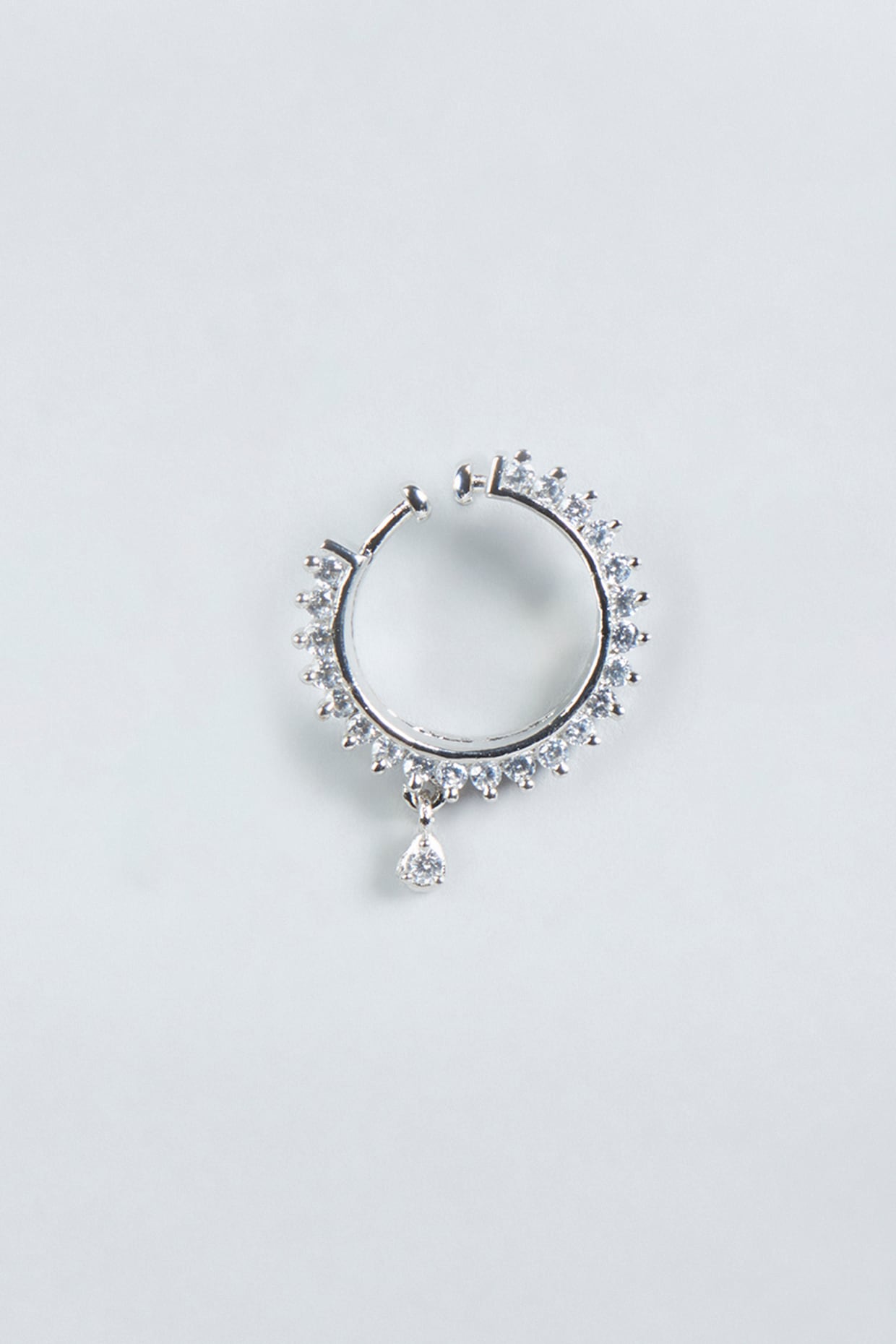 Bling Bling Nose Hoop Ring Inlaid Shiny White Zircon Real - Temu