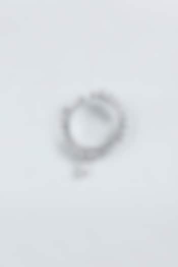 White Finish Faux Diamonds Nose Ring by Aster