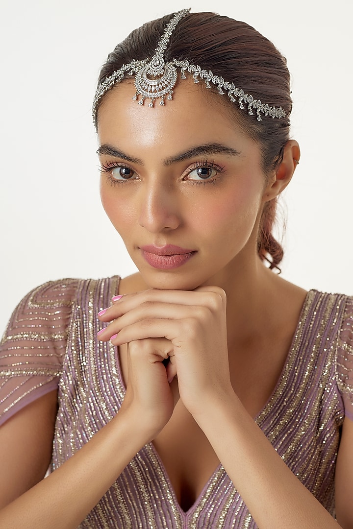 White Finish Zircon Mathapatti by Aster at Pernia's Pop Up Shop