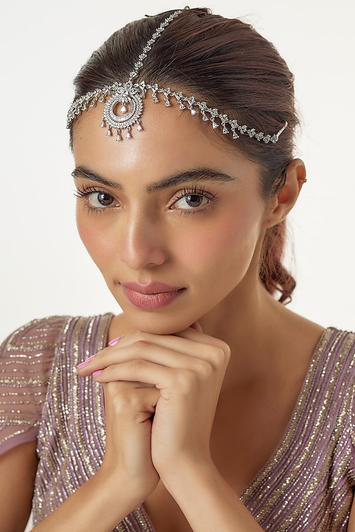White Finish Zircon Mathapatti by Aster at Pernia's Pop Up Shop