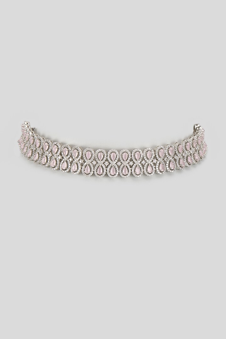 White Finish Zircon Choker Necklace by Aster at Pernia's Pop Up Shop