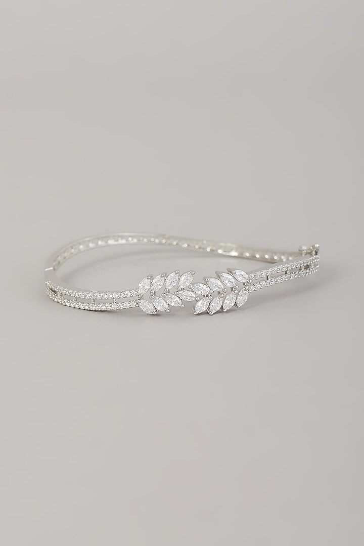 White Finish Faux Diamonds Bracelet Design by Aster at Pernia's Pop Up