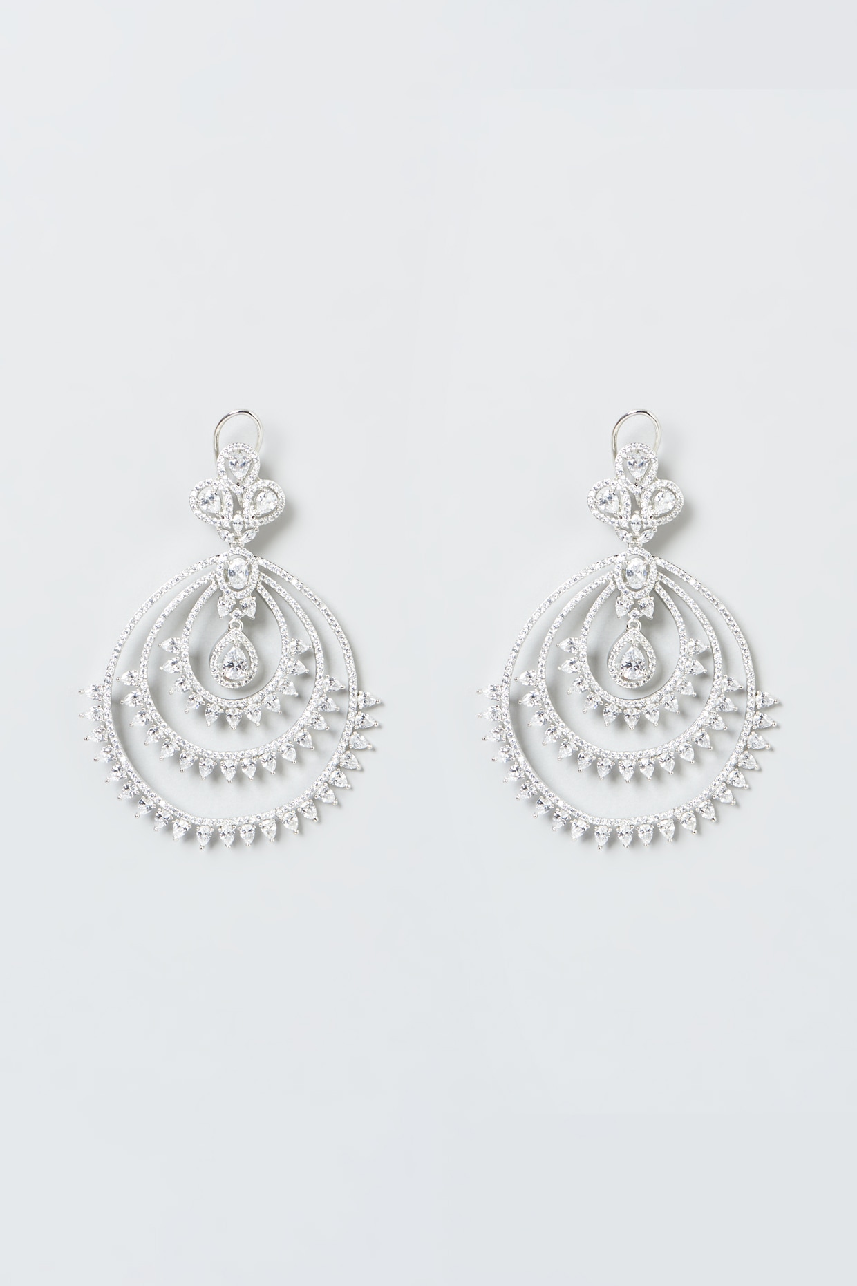 Julie , Platinum finish Diamond Replica earrings with back screws for –  www.soosi.co.in