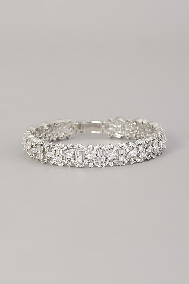 White Finish Zircon Bracelet by Aster at Pernia's Pop Up Shop