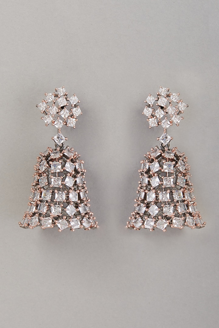 Two-Tone Finish Zircon Dangler Earrings by Aster at Pernia's Pop Up Shop