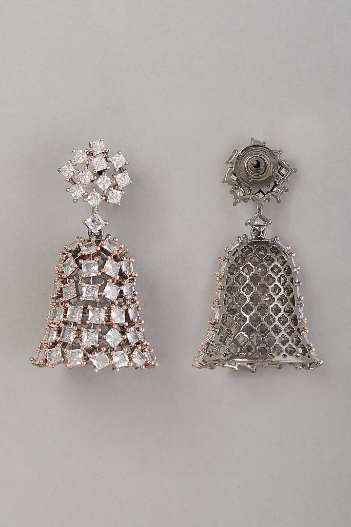 Two-Tone Finish Zircon Dangler Earrings by Aster at Pernia's Pop Up Shop