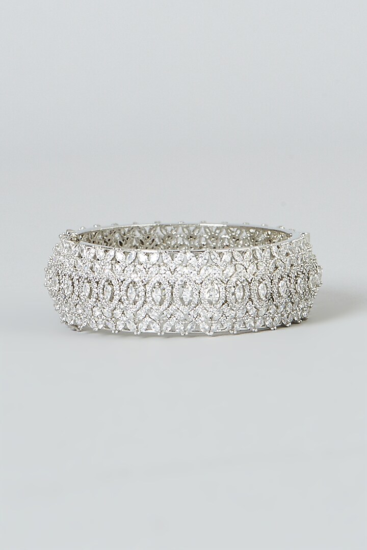 White Finish Zircon Bangle by Aster at Pernia's Pop Up Shop