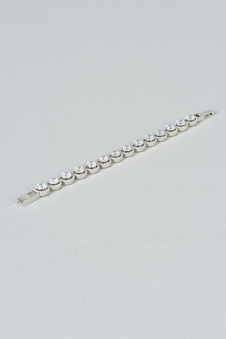 White Finish Zircon Bracelet by Aster at Pernia's Pop Up Shop