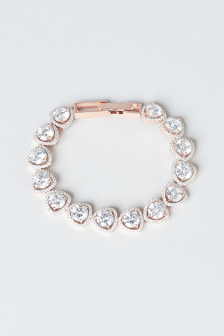 Rose Gold Finish Zircon Bracelet by Aster at Pernia's Pop Up Shop