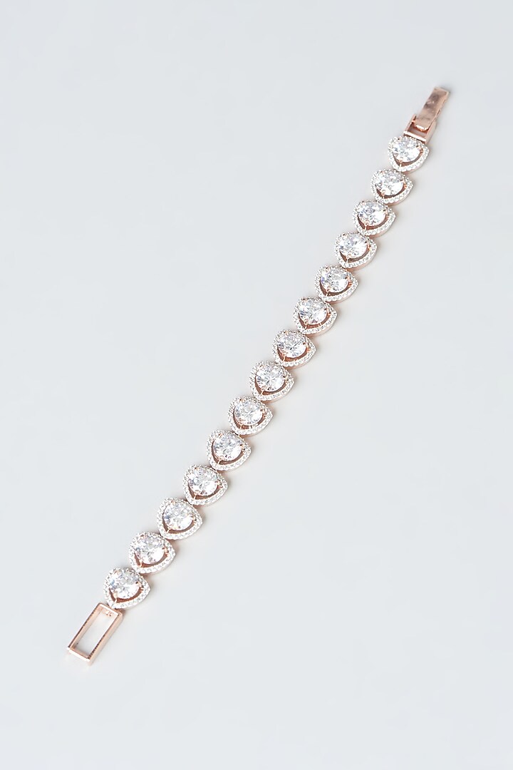 Rose Gold Finish Zircon Bracelet by Aster at Pernia's Pop Up Shop