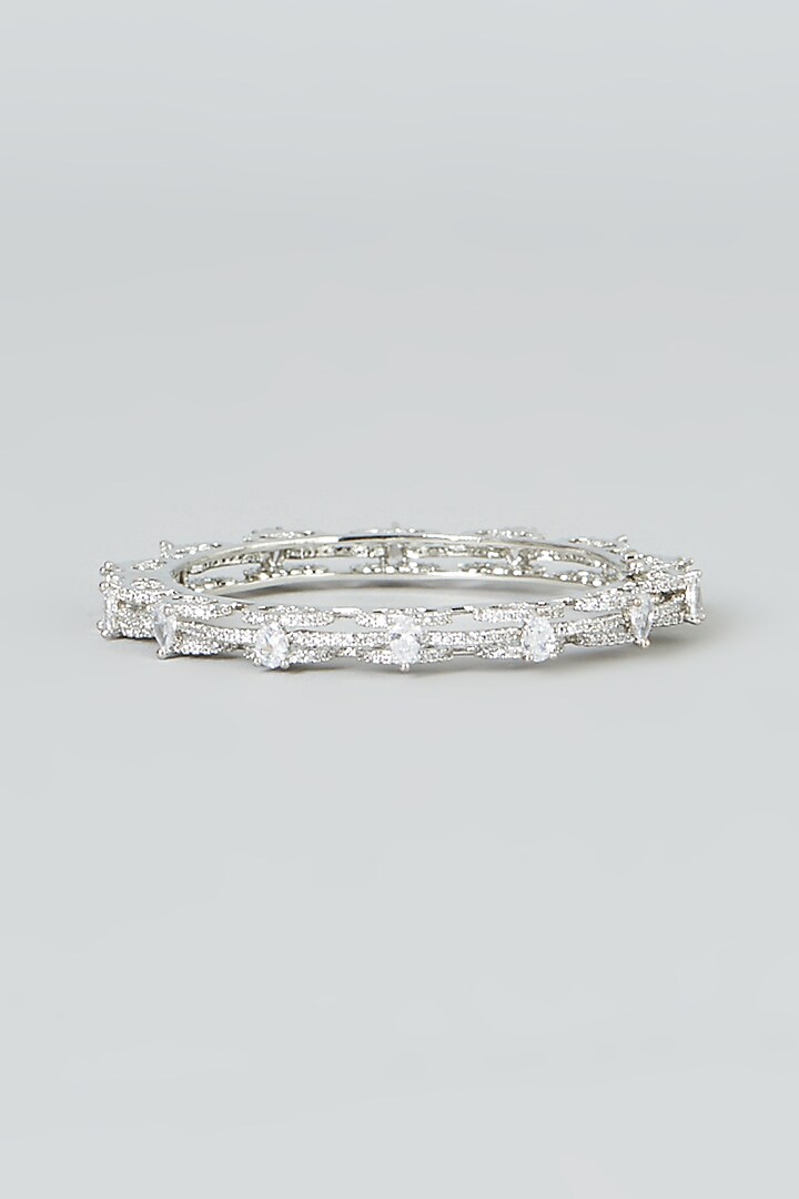 White Finish Zircon Bangle by Aster at Pernia's Pop Up Shop