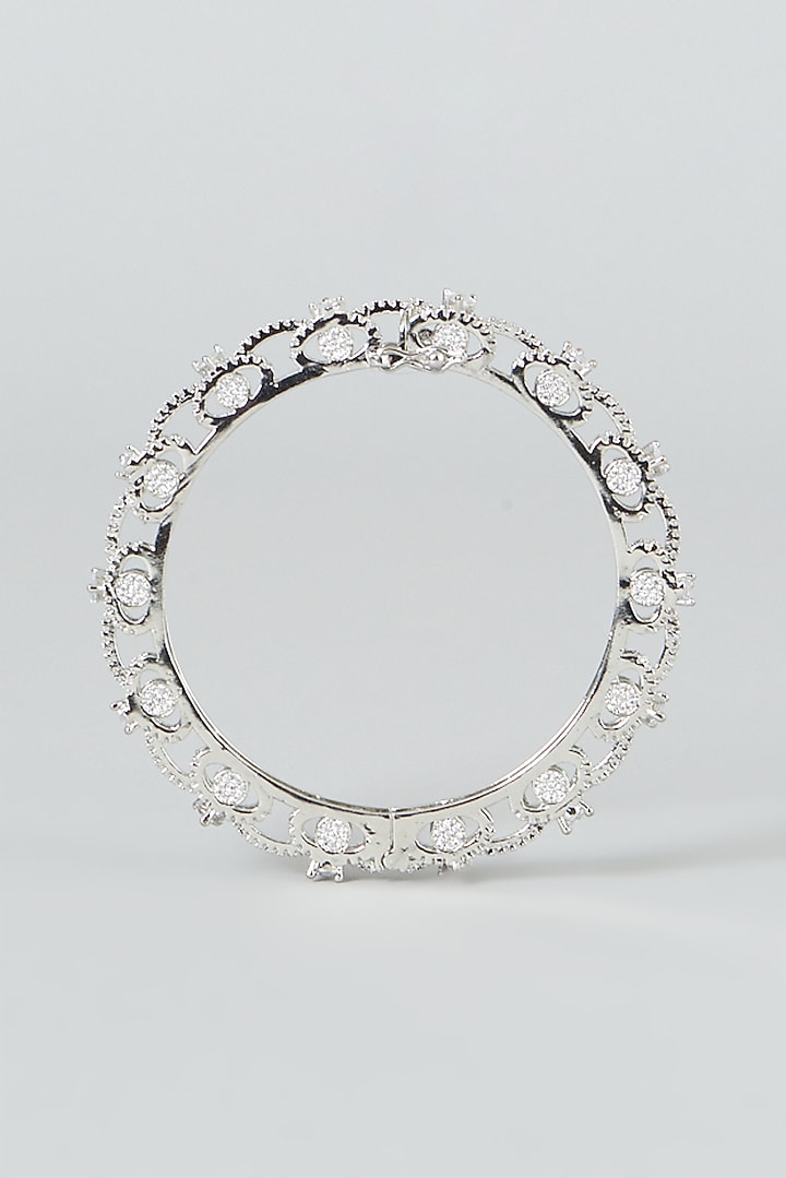 White Finish Zircon Bangle by Aster at Pernia's Pop Up Shop