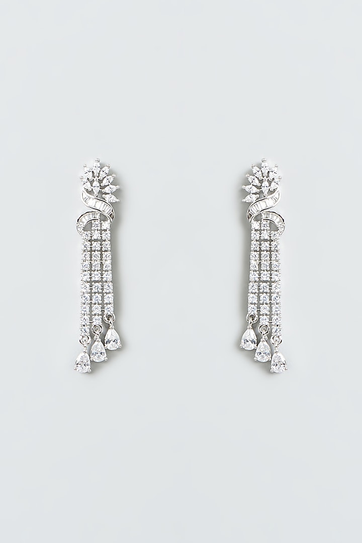 White Finish Zircons Necklace Set by Aster at Pernia's Pop Up Shop