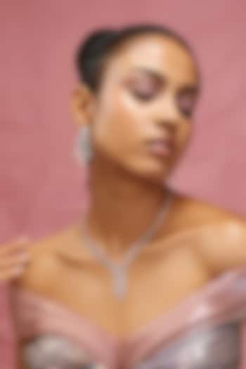 Rose Gold Finish Zircon Necklace Set by Aster at Pernia's Pop Up Shop