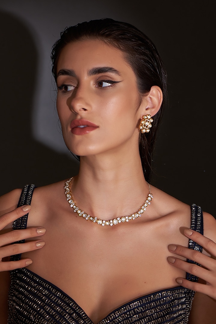 Gold Finish Zircon Necklace Set by Aster at Pernia's Pop Up Shop