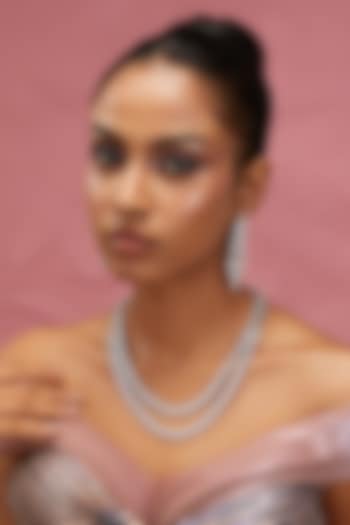 White Finish Zircon Layered Necklace Set by Aster at Pernia's Pop Up Shop