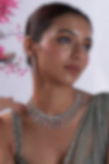 White Finish Zircon Necklace Set by Aster at Pernia's Pop Up Shop