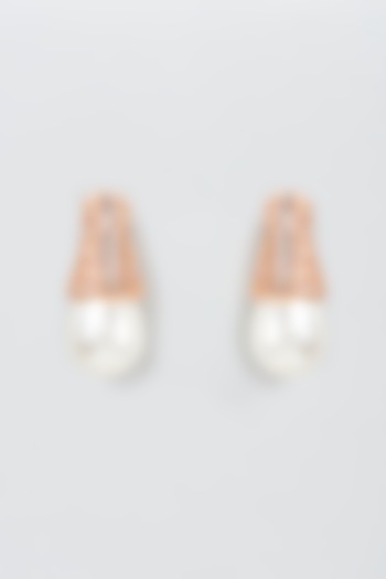 Rose Gold Finish Drop Earrings by Aster