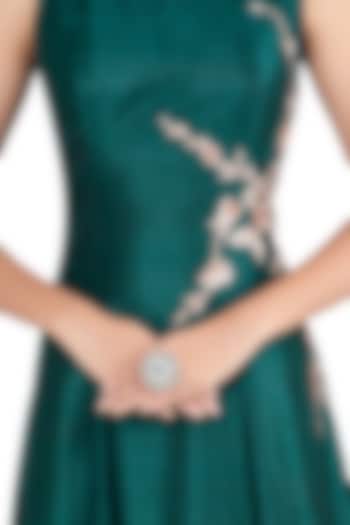 Silver plated faux diamond and emerald ring available only at Pernia's Pop Up Shop.