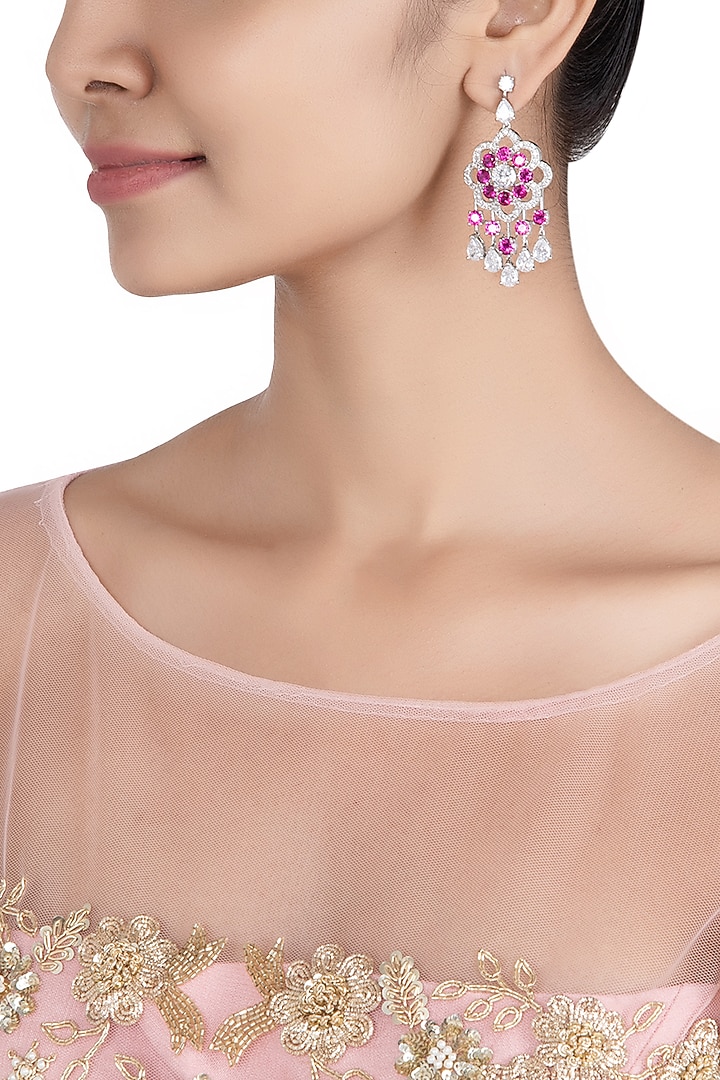 Silver plated faux diamond earrings available only at Pernia's Pop Up Shop.