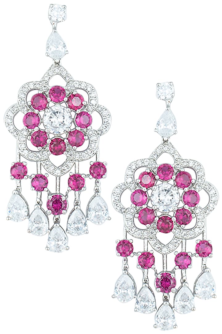 Silver plated faux diamond earrings available only at Pernia's Pop Up Shop.