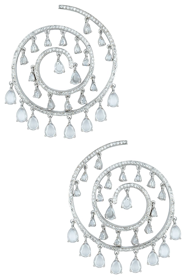 Silver plated spiral faux earrings available only at Pernia's Pop Up Shop.