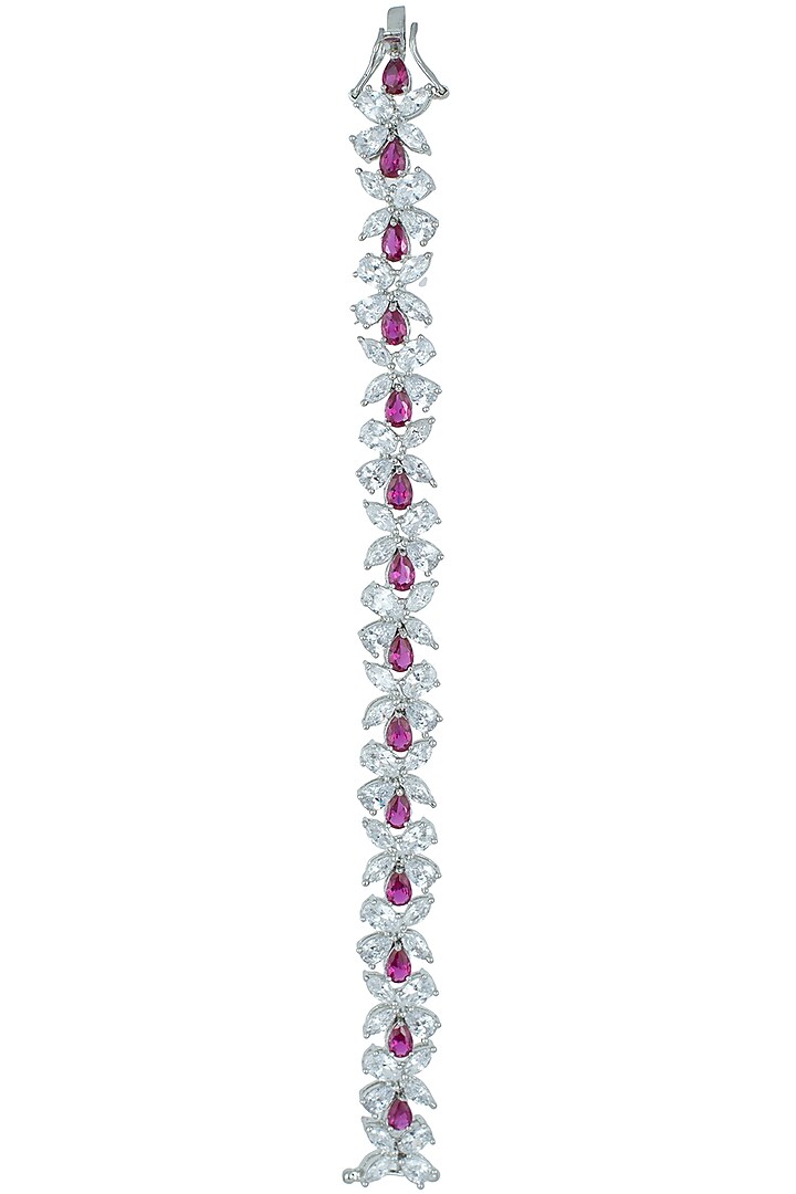 Silver plated faux diamond and ruby bracelet available only at Pernia's Pop Up Shop.