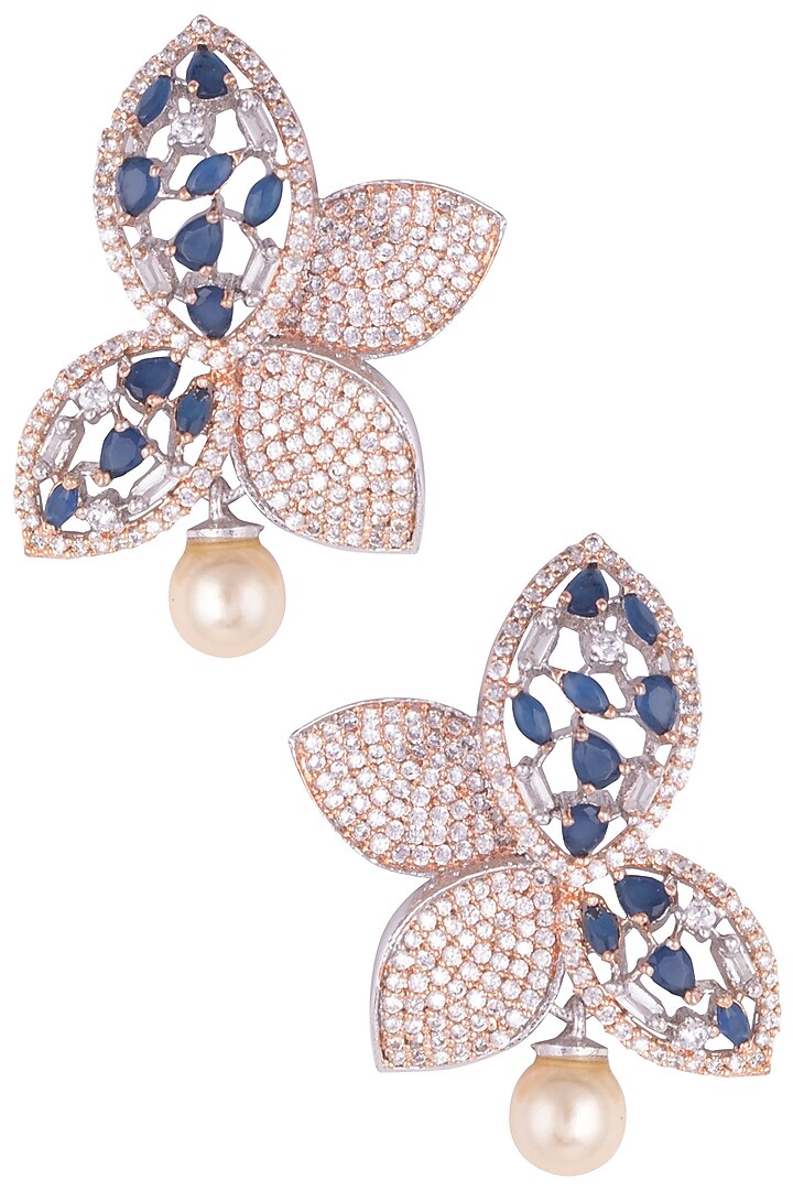Silver plated butterfly shaped faux diamond earrings available only at Pernia's Pop Up Shop.