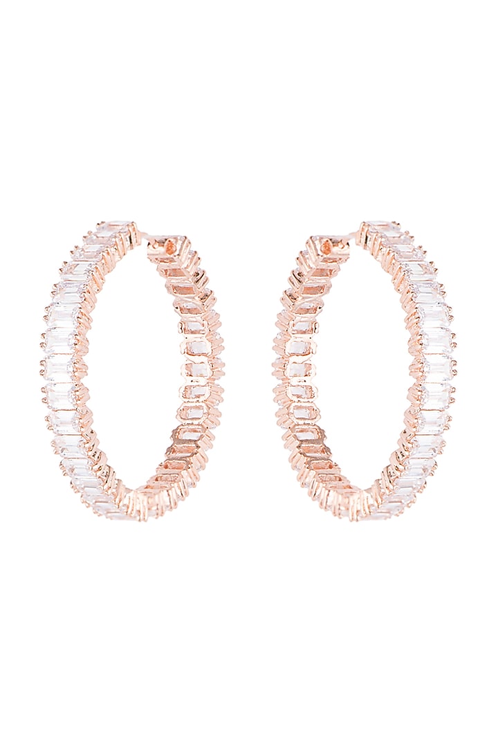 Silver plated faux diamonds hoop earrings by Aster at Pernia's Pop Up Shop