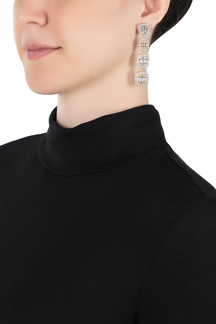 Silver plated faux diamond earrings by Aster at Pernia's Pop Up Shop