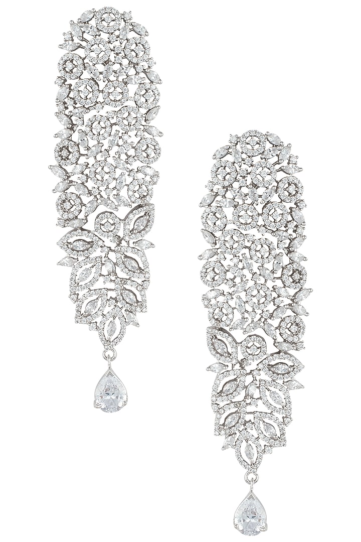 Silver plated faux diamond earrings by Aster at Pernia's Pop Up Shop