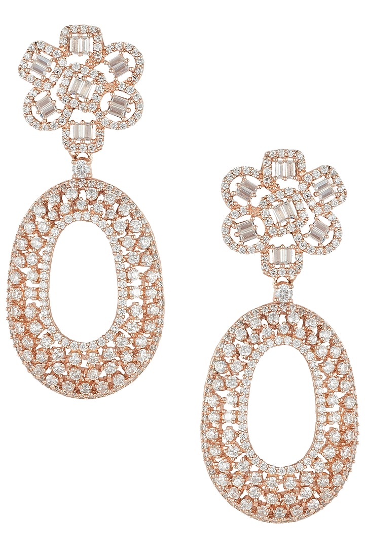 Rose gold faux diamond earrings by Aster at Pernia's Pop Up Shop