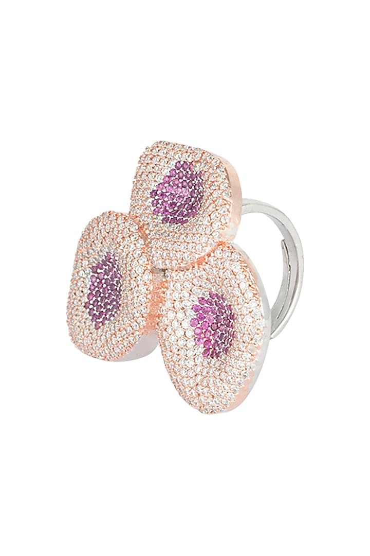 Rose gold plated diamond and ruby ring by Aster at Pernia's Pop Up Shop
