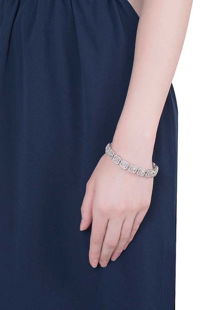 Silver plated faux diamond bracelet by Aster at Pernia's Pop Up Shop