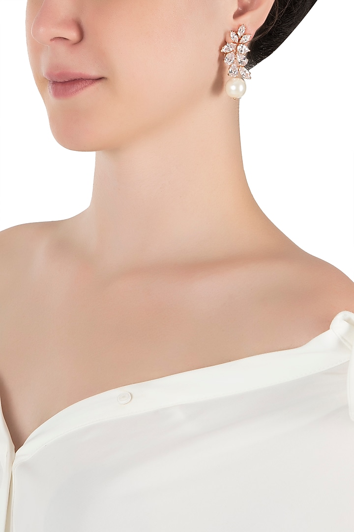 Silver plated faux diamond earrings by Aster at Pernia's Pop Up Shop